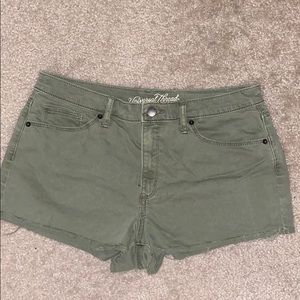 Olive green booty shorts
